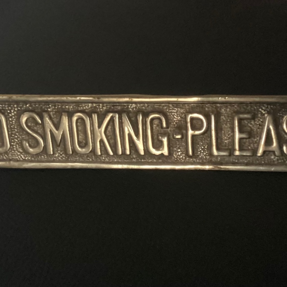 NO SMOKING heavy brass sign paperweight